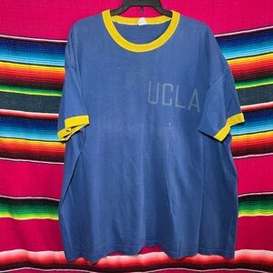 Vintage Russell Southern Co UCLA Ringer T-shirt Blue/Yellow Size XL